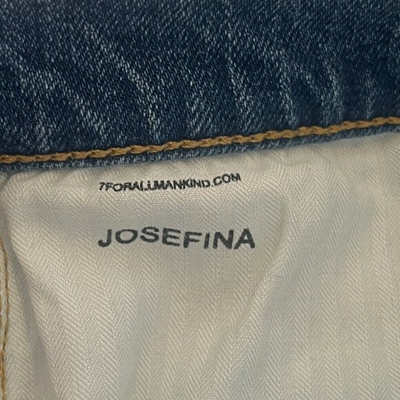 7 For All Mankind jeans 26 Josefina denim light wash distressed button fly - Picture 9 of 13